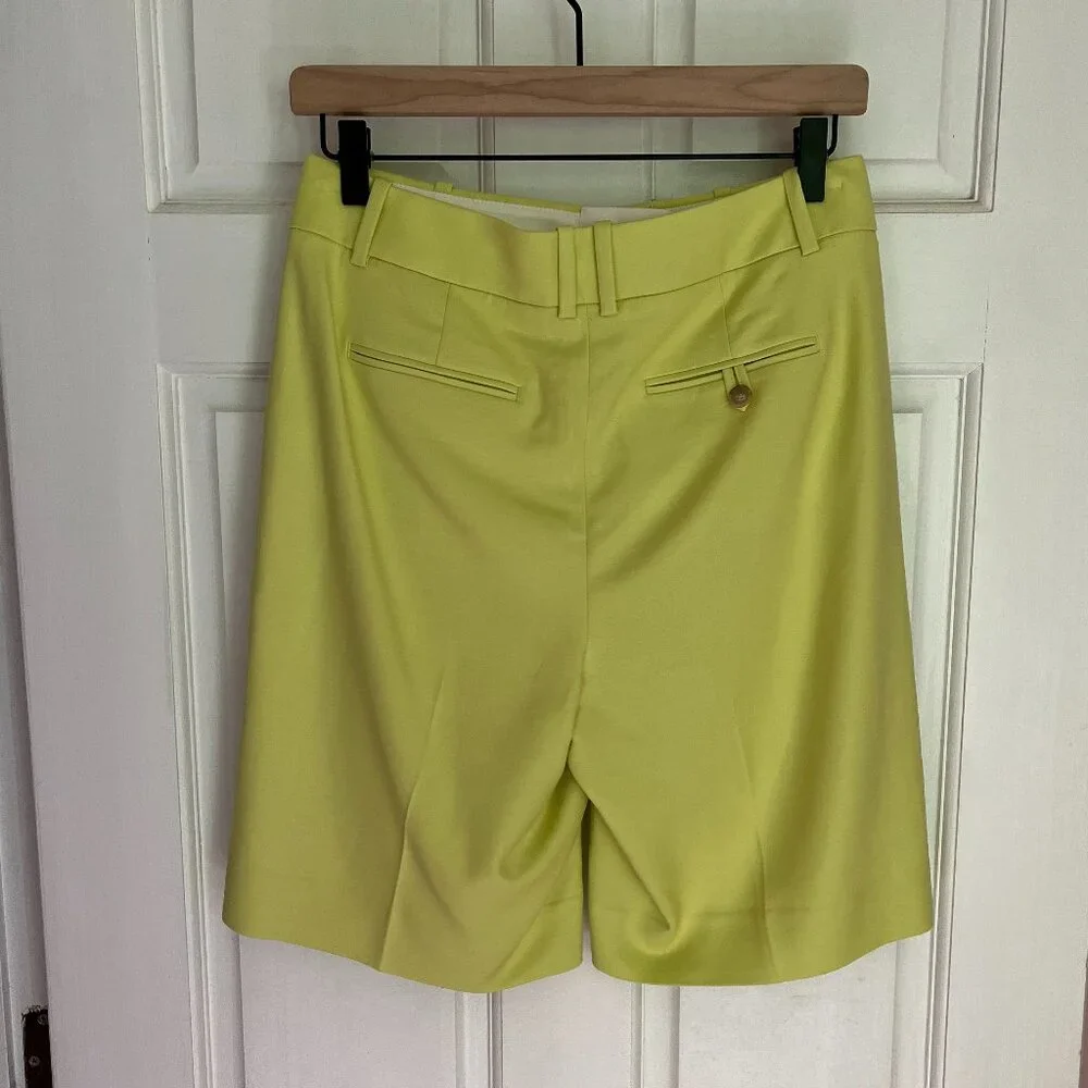 J. Crew High-Rise Trouser Short in Drapey Twill - Pale Kiwi - Picture 3 of 7